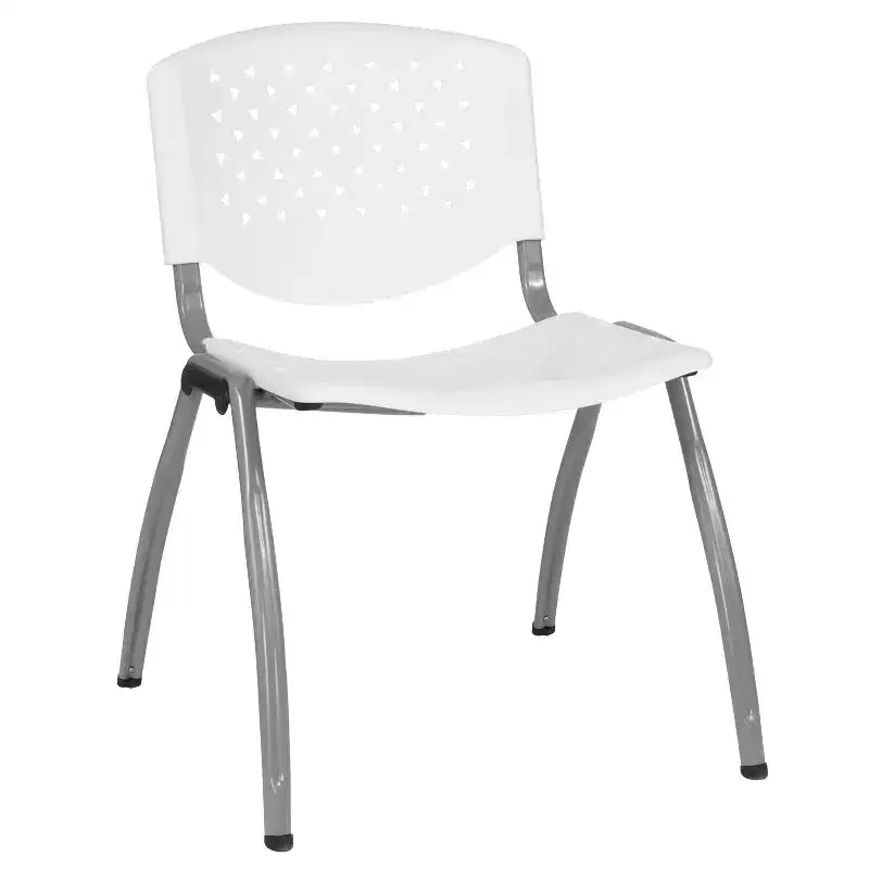 Plastic Stack Chair with Powder Coated Frame, Stackable up to 25, Seat 18"W x 17"D, Holds up to 880 lbs