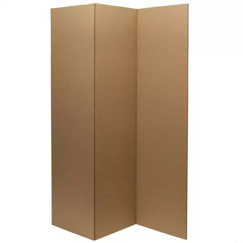 3-Panel Cardboard Room Divider, 72"H x 53.25"W, Foldable, No Assembly Required
