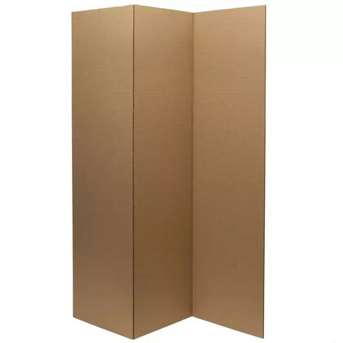 3-Panel Cardboard Room Divider, 72"H x 53.25"W, Foldable, No Assembly Required