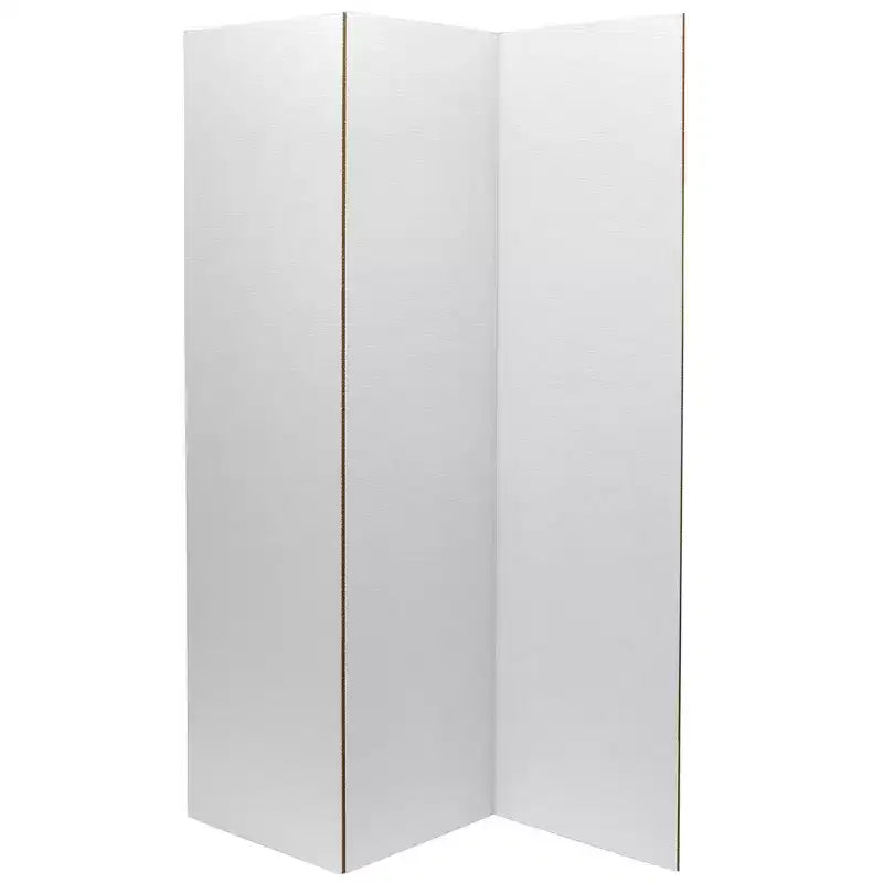 3-Panel Cardboard Room Divider, 72"H x 53.25"W, Foldable, No Assembly Required