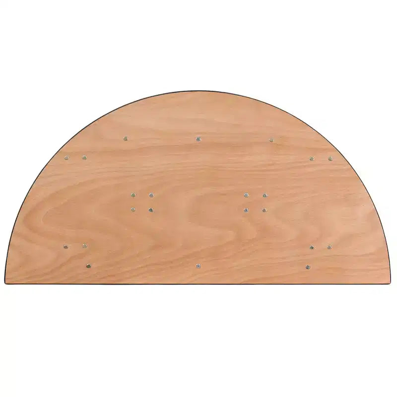 4 ft Half-Round Wood Folding Banquet Table