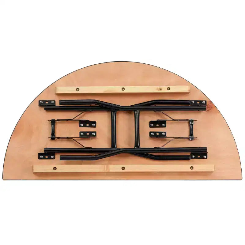 4 ft Half-Round Wood Folding Banquet Table