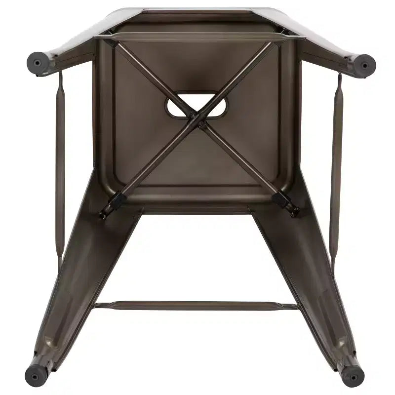 30" Metal Bar Stool, Backless, Stackable, Set of 4 – Seat 12"W x 12"D, 440 lb Capacity
