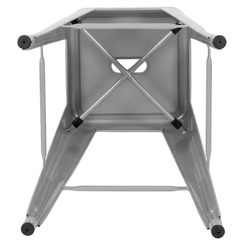 30" Metal Bar Stool, Backless, Stackable, Set of 4 – Seat 12"W x 12"D, 440 lb Capacity