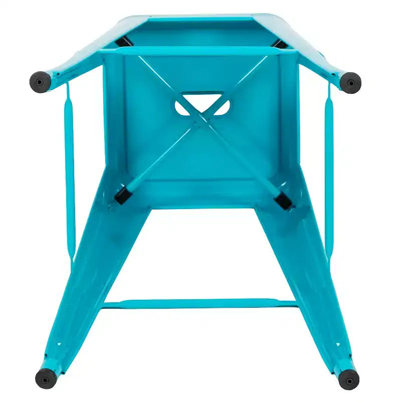 30" Metal Bar Stool, Backless, Stackable, Set of 4 – Seat 12"W x 12"D, 440 lb Capacity