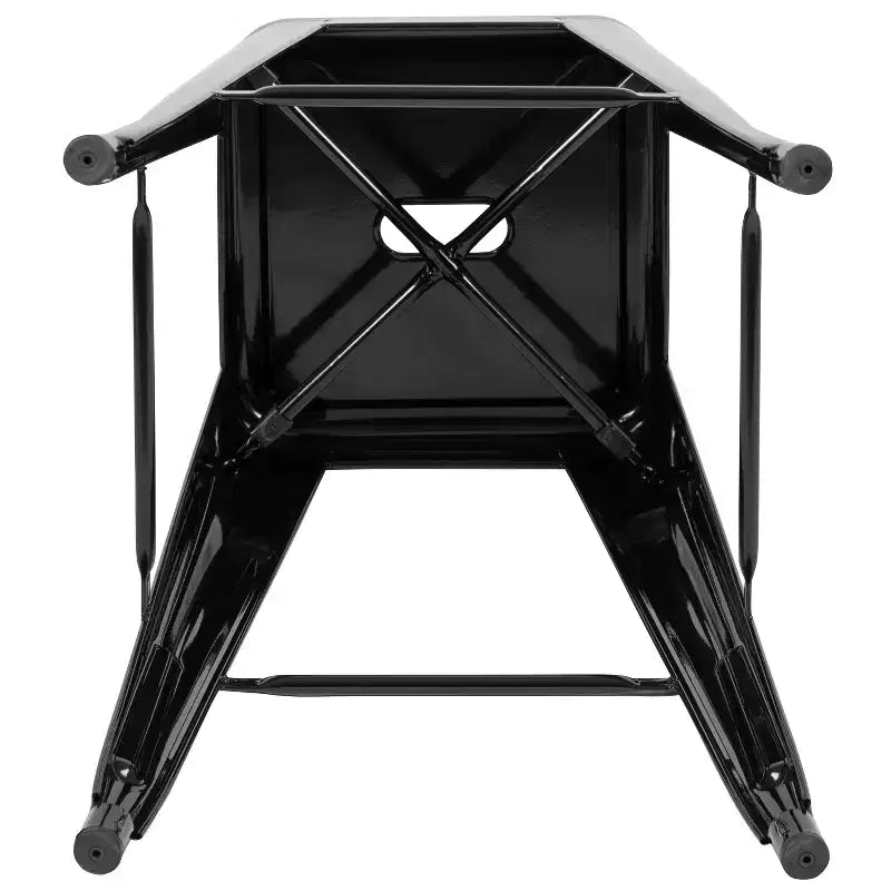 30" Metal Bar Stool, Backless, Stackable, Set of 4 – Seat 12"W x 12"D, 440 lb Capacity