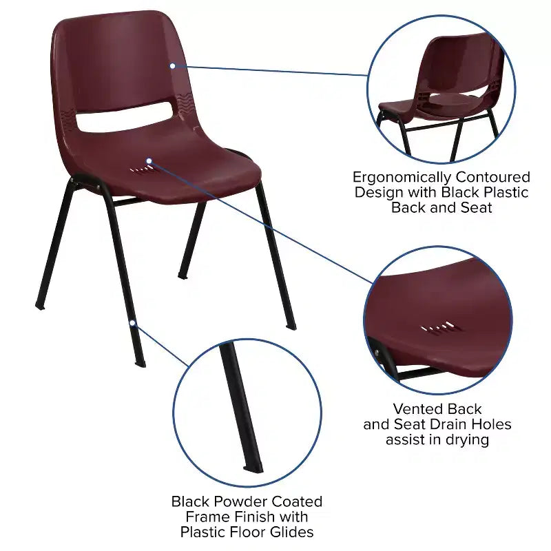 Ergonomic Shell Stack Chair – Classroom & Office Guest Seating
