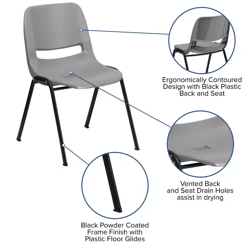 Ergonomic Shell Stack Chair – Classroom & Office Guest Seating