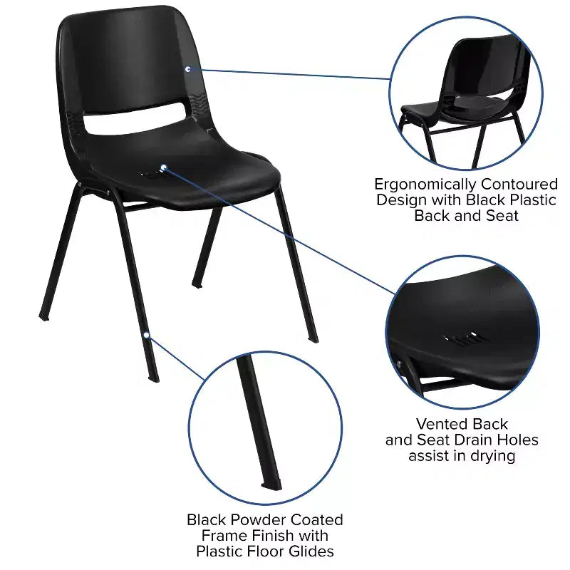 Ergonomic Shell Stack Chair – Classroom & Office Guest Seating