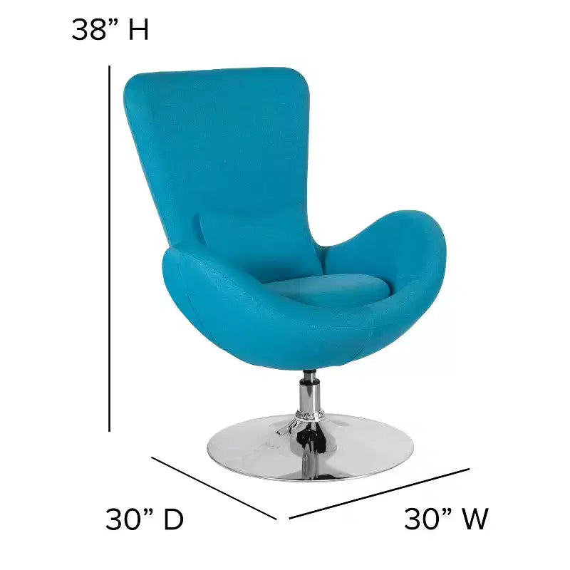 Swiveling Reception Chair with Lumbar Pillow, Upholstered, Seat 17"W x 20"D x 18"H, Holds up to 250 lbs