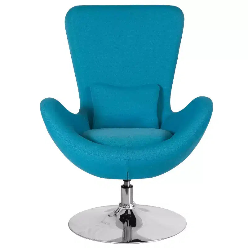 Swiveling Reception Chair with Lumbar Pillow, Upholstered, Seat 17"W x 20"D x 18"H, Holds up to 250 lbs