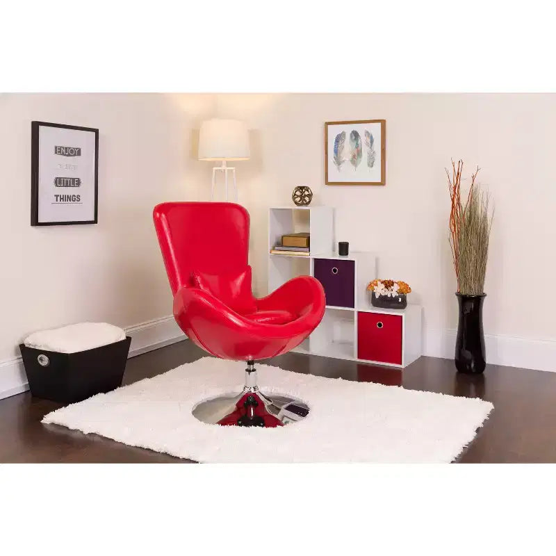 Swiveling Reception Chair with Lumbar Pillow, Upholstered, Seat 17"W x 20"D x 18"H, Holds up to 250 lbs
