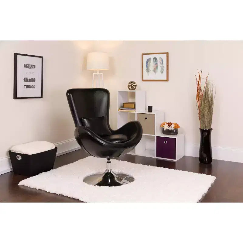 Swiveling Reception Chair with Lumbar Pillow, Upholstered, Seat 17"W x 20"D x 18"H, Holds up to 250 lbs
