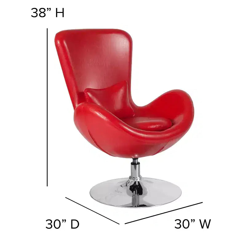 Swiveling Reception Chair with Lumbar Pillow, Upholstered, Seat 17"W x 20"D x 18"H, Holds up to 250 lbs