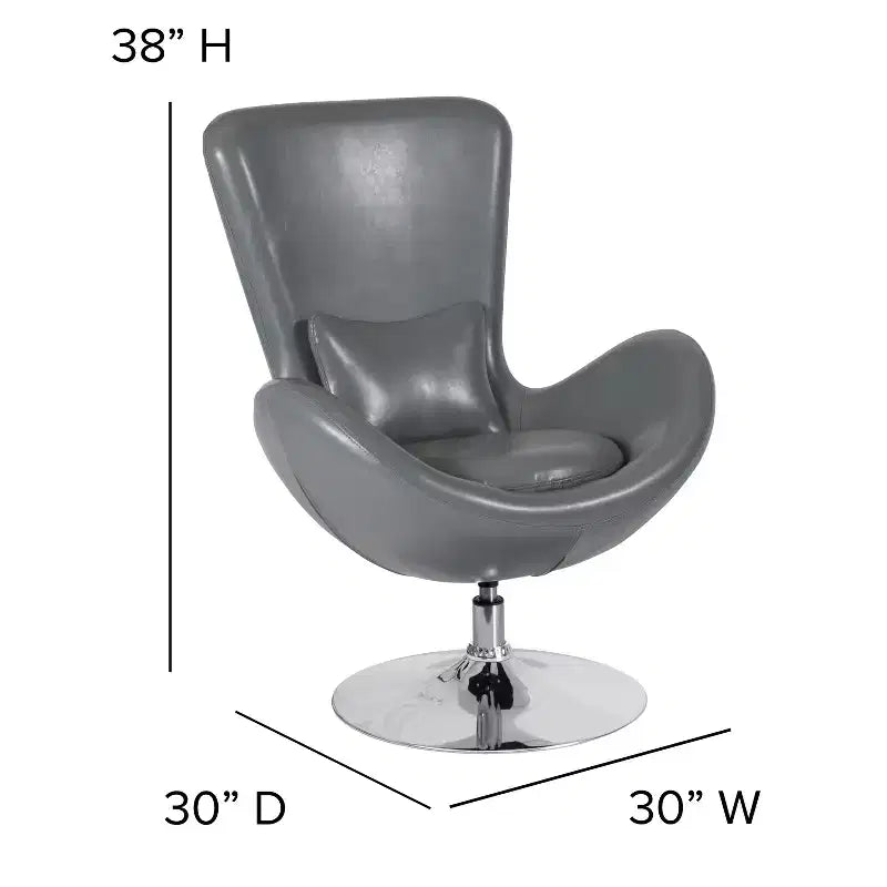 Swiveling Reception Chair with Lumbar Pillow, Upholstered, Seat 17"W x 20"D x 18"H, Holds up to 250 lbs