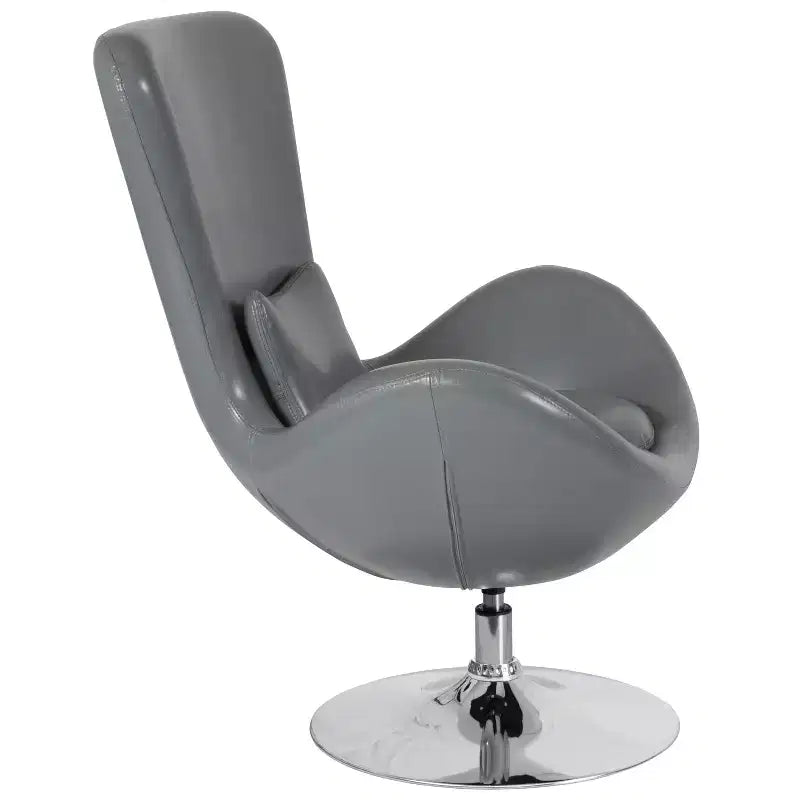 Swiveling Reception Chair with Lumbar Pillow, Upholstered, Seat 17"W x 20"D x 18"H, Holds up to 250 lbs