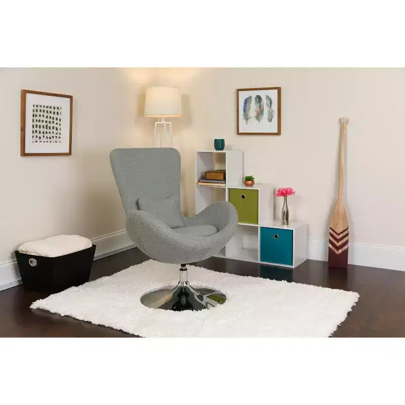 Swiveling Reception Chair with Lumbar Pillow, Upholstered, Seat 17"W x 20"D x 18"H, Holds up to 250 lbs