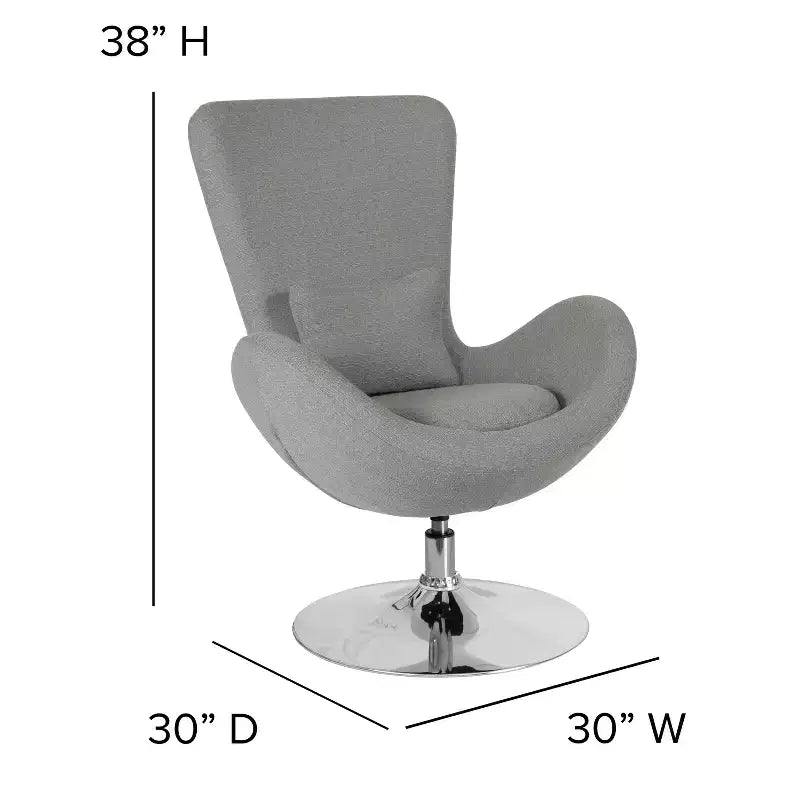 Swiveling Reception Chair with Lumbar Pillow, Upholstered, Seat 17"W x 20"D x 18"H, Holds up to 250 lbs