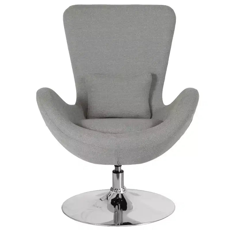 Swiveling Reception Chair with Lumbar Pillow, Upholstered, Seat 17"W x 20"D x 18"H, Holds up to 250 lbs
