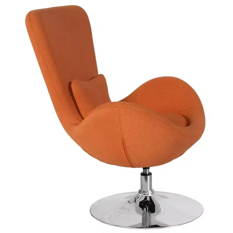 Swiveling Reception Chair with Lumbar Pillow, Upholstered, Seat 17"W x 20"D x 18"H, Holds up to 250 lbs
