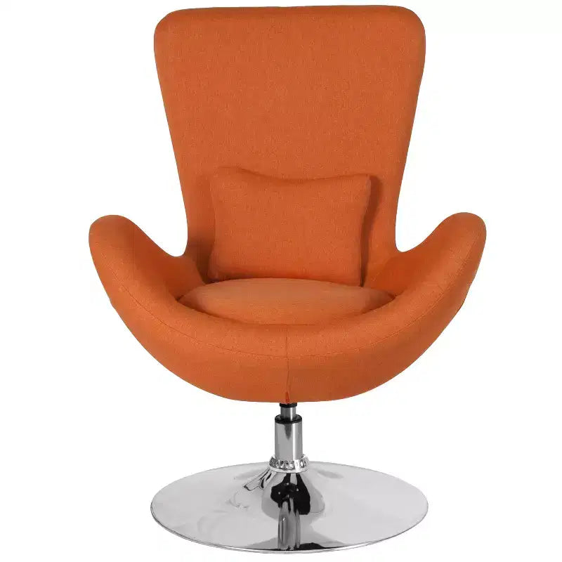 Swiveling Reception Chair with Lumbar Pillow, Upholstered, Seat 17"W x 20"D x 18"H, Holds up to 250 lbs