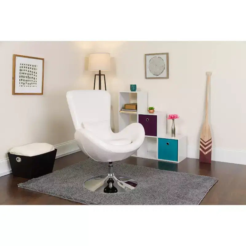 Swiveling Reception Chair with Lumbar Pillow, Upholstered, Seat 17"W x 20"D x 18"H, Holds up to 250 lbs