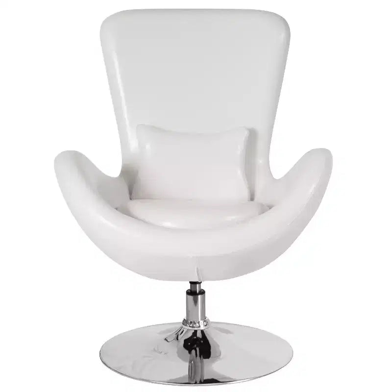 Swiveling Reception Chair with Lumbar Pillow, Upholstered, Seat 17"W x 20"D x 18"H, Holds up to 250 lbs