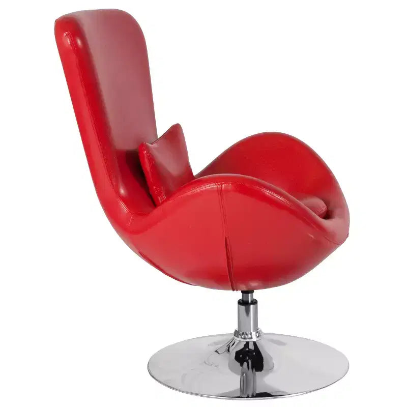 Swiveling Reception Chair with Lumbar Pillow, Upholstered, Seat 17"W x 20"D x 18"H, Holds up to 250 lbs