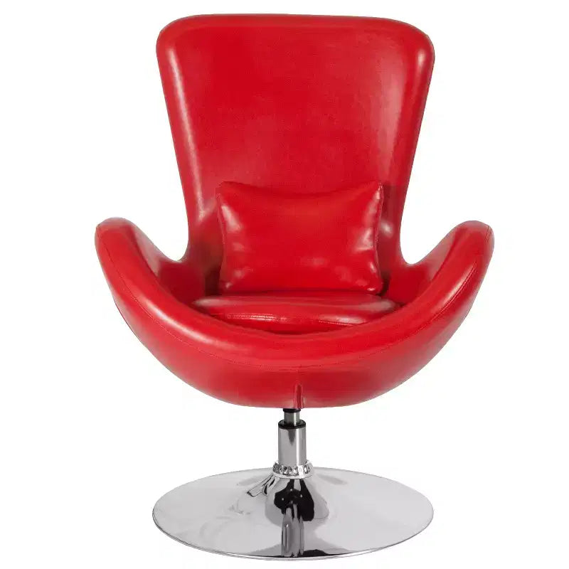 Swiveling Reception Chair with Lumbar Pillow, Upholstered, Seat 17"W x 20"D x 18"H, Holds up to 250 lbs