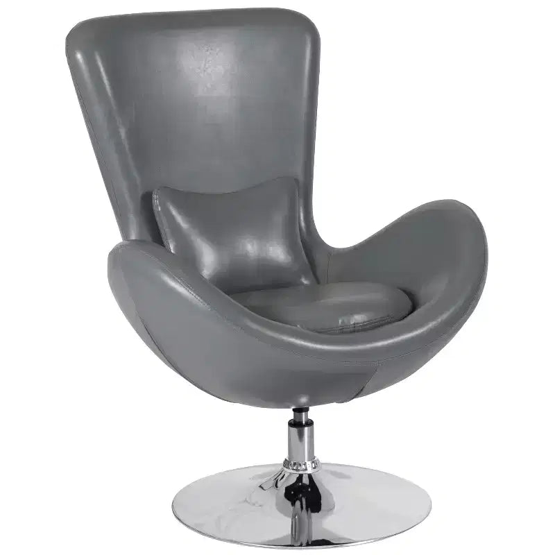 Swiveling Reception Chair with Lumbar Pillow, Upholstered, Seat 17"W x 20"D x 18"H, Holds up to 250 lbs