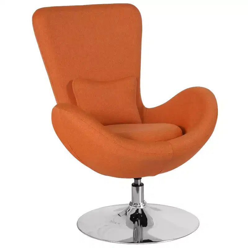 Swiveling Reception Chair with Lumbar Pillow, Upholstered, Seat 17"W x 20"D x 18"H, Holds up to 250 lbs