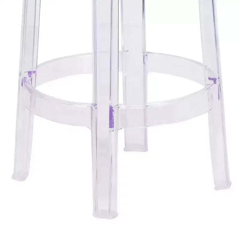 Transparent Counter Height Stool, Polycarbonate, Stackable, 13"W x 13"D x 25.75"H, Holds up to 700 lbs
