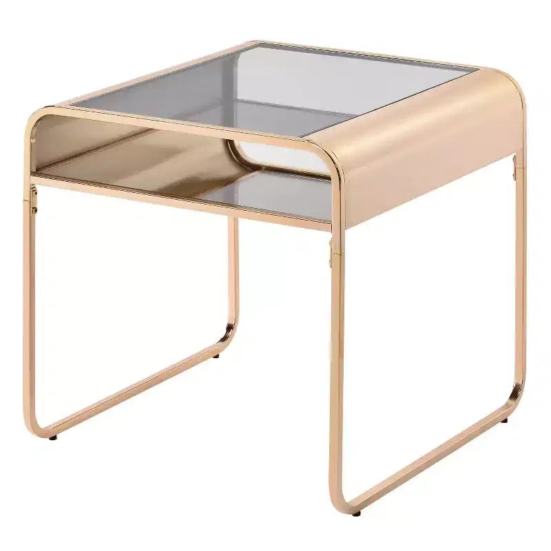 Milrix End Table with Glass Top - miBasics