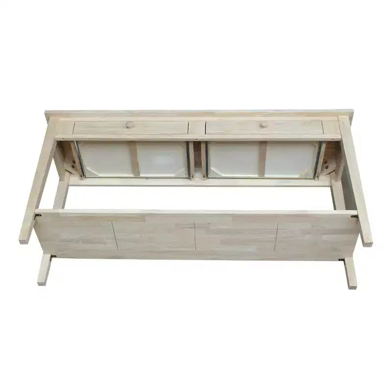 Console Server Table with 2 Drawers and Lower Shelf, Hardwood Frame, 60"W x 17"D x 30"H