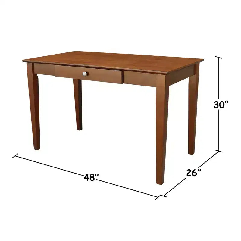 Writing Desk with 1 Drawer, Hardwood Frame, 48"W x 26"D x 30"H, Holds up to 100 lbs