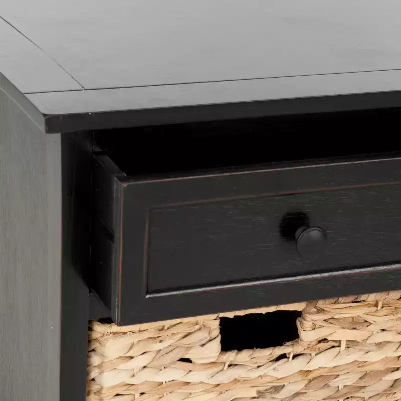 3-Drawer Storage Bench with Wicker Baskets, 42.1"W x 15.4"D x 19.7"H, 175 lbs Capacity