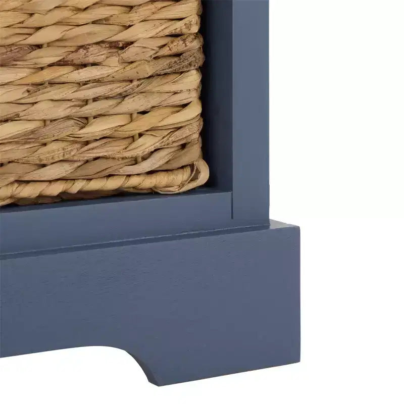 3-Drawer Storage Bench with Wicker Baskets, 42.1"W x 15.4"D x 19.7"H, 175 lbs Capacity