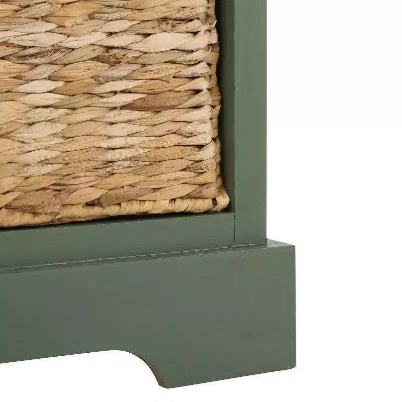 3-Drawer Storage Bench with Wicker Baskets, 42.1"W x 15.4"D x 19.7"H, 175 lbs Capacity