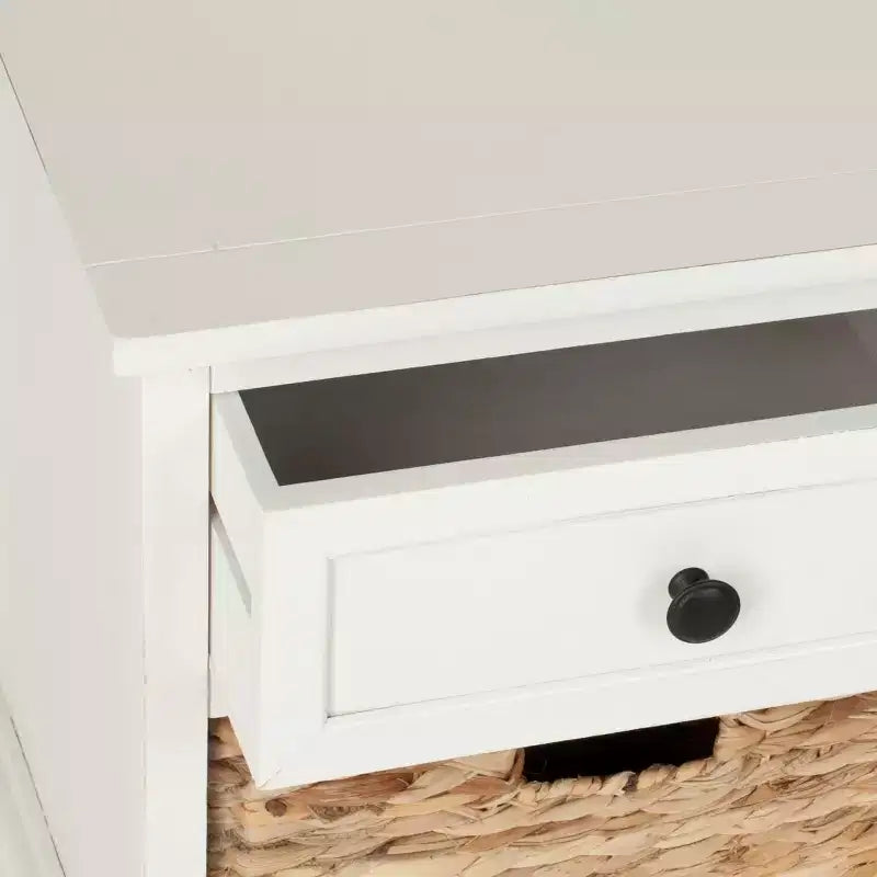 3-Drawer Storage Bench with Wicker Baskets, 42.1"W x 15.4"D x 19.7"H, 175 lbs Capacity