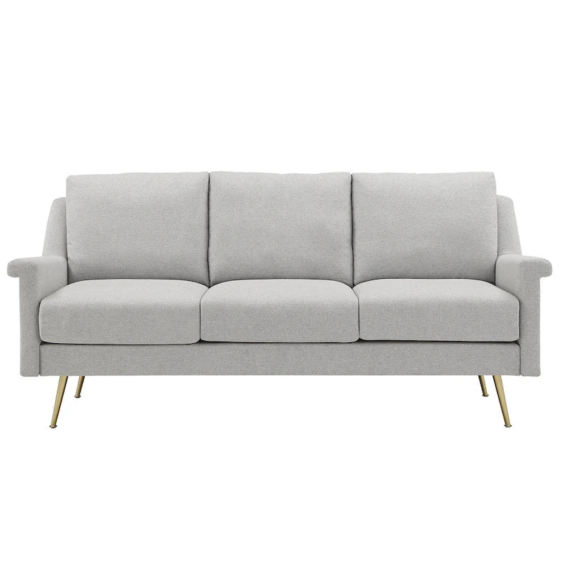 Divano Cade in tessuto grigio con gambe in metallo dorato di iNSPIRE Q Modern