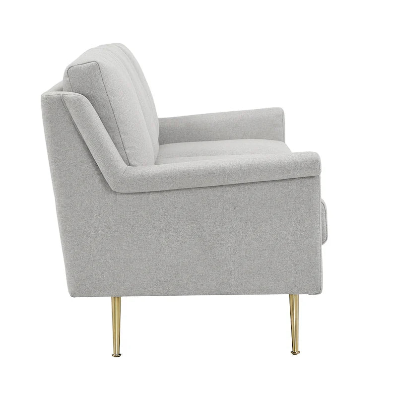 Divano Cade in tessuto grigio con gambe in metallo dorato di iNSPIRE Q Modern