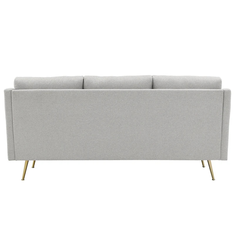 Divano Cade in tessuto grigio con gambe in metallo dorato di iNSPIRE Q Modern
