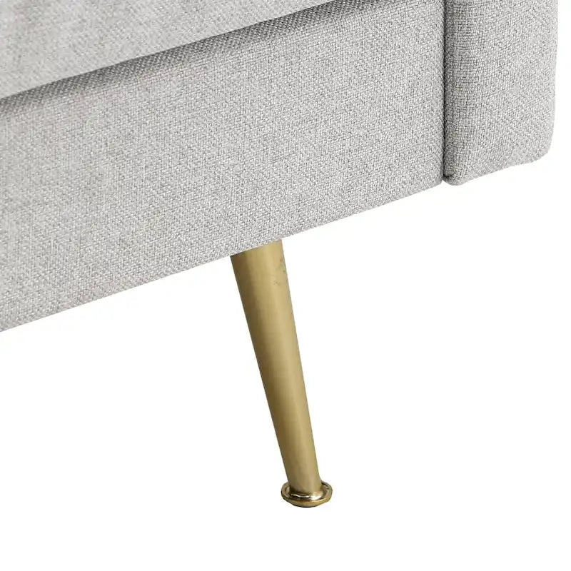 Divano Cade in tessuto grigio con gambe in metallo dorato di iNSPIRE Q Modern
