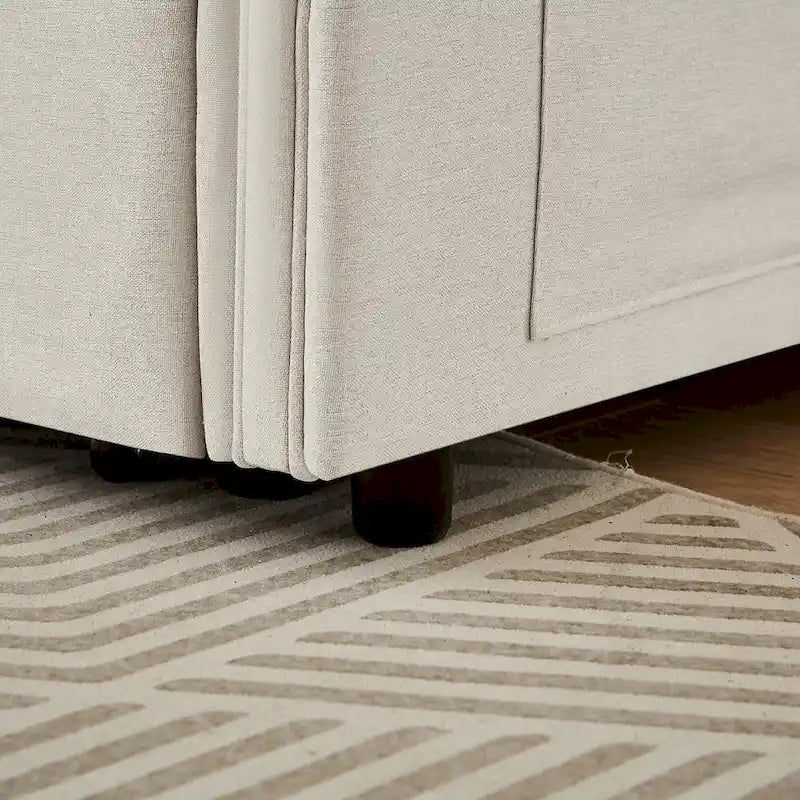 Divanetto convertibile in lino con schienale regolabile - 38,60 x 54,00 x 31,90