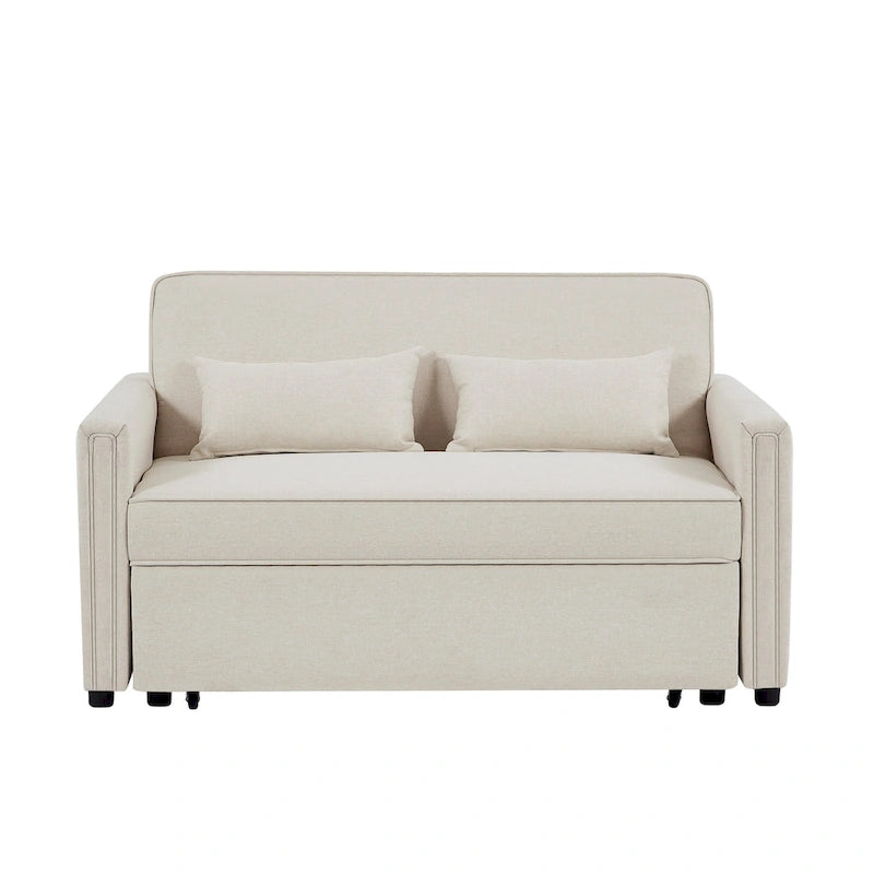 Divanetto convertibile in lino con schienale regolabile - 38,60 x 54,00 x 31,90
