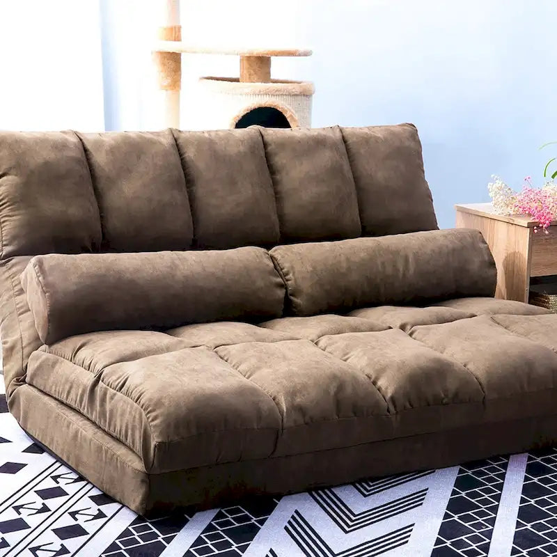 Chaise longue-vloerbank met twee kussens