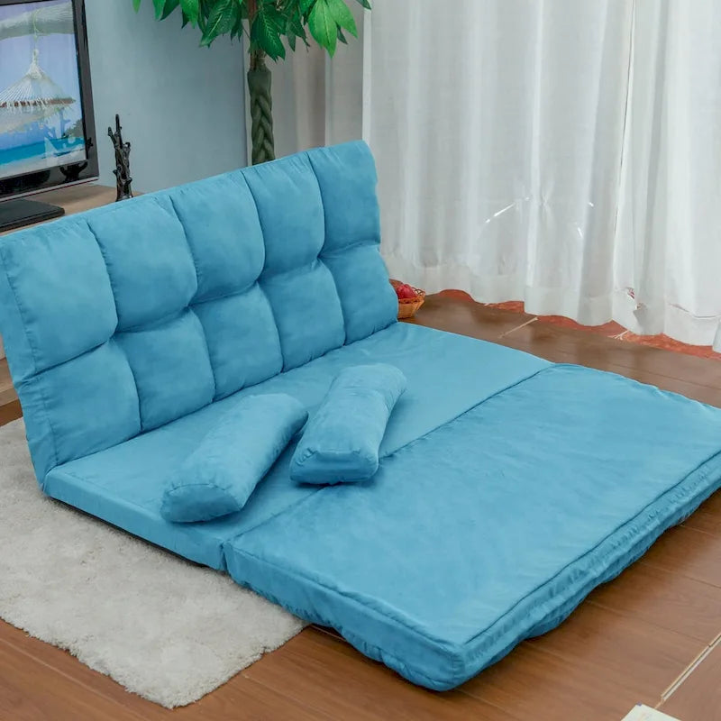 Chaise longue-vloerbank met twee kussens