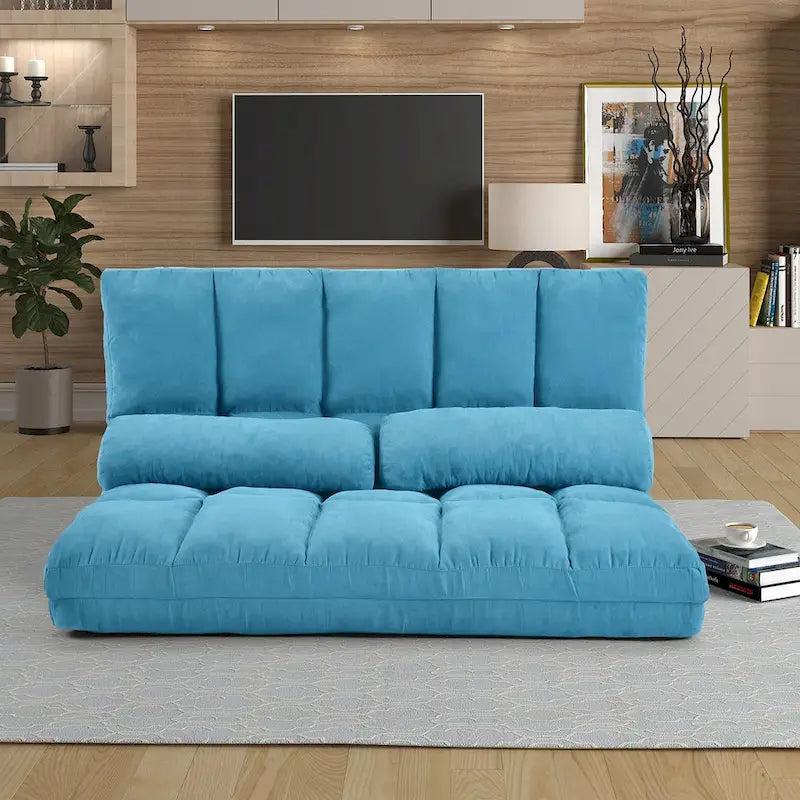 Chaise longue-vloerbank met twee kussens