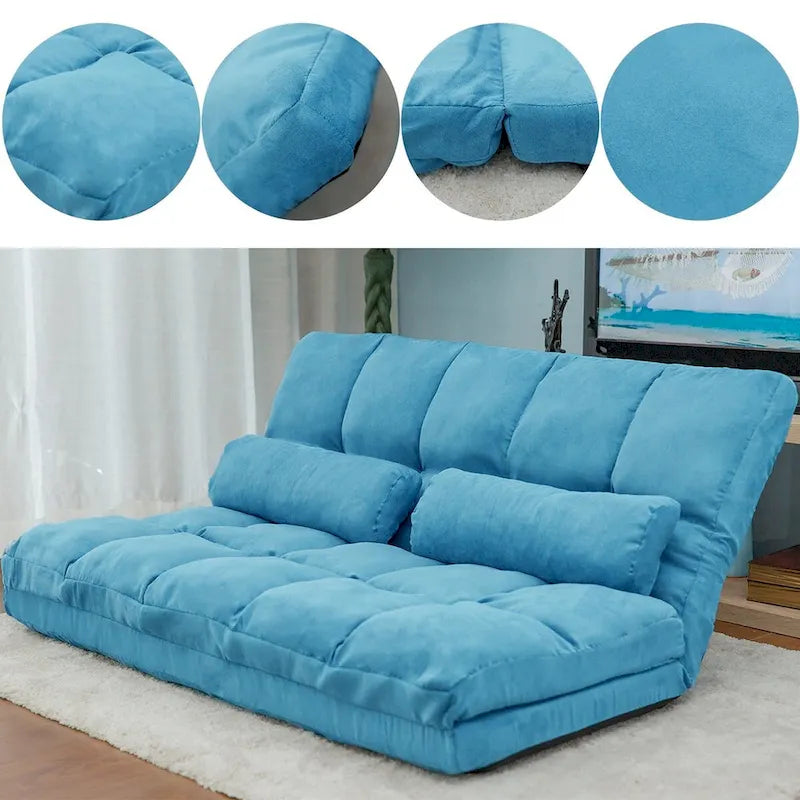 Chaise longue-vloerbank met twee kussens