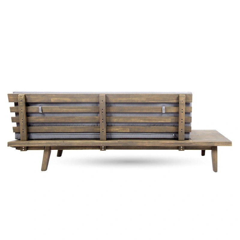 Christopher Knight Home Eulah Minimalist Wood and Fabric Left-Sided Sofa